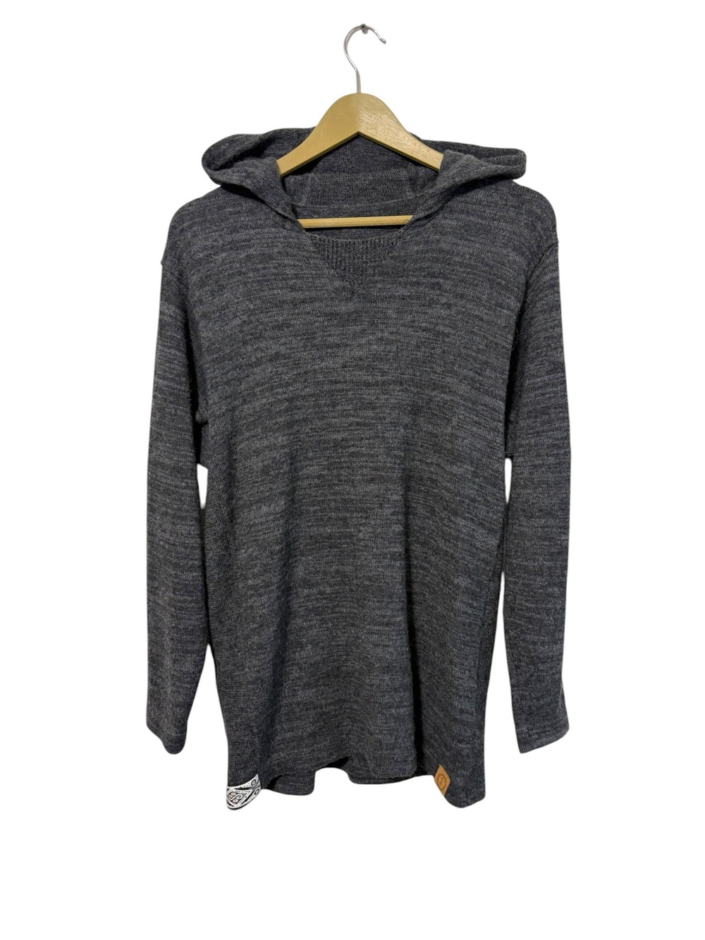 PAKA Size Large Gray Royal Alpaca Pullover Hooded Sweater Neutral Soft Comfort